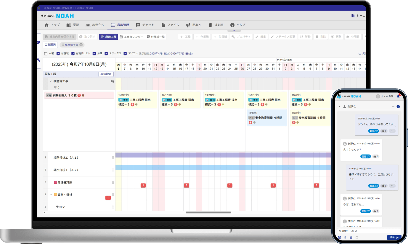 段取り管理・工程管理